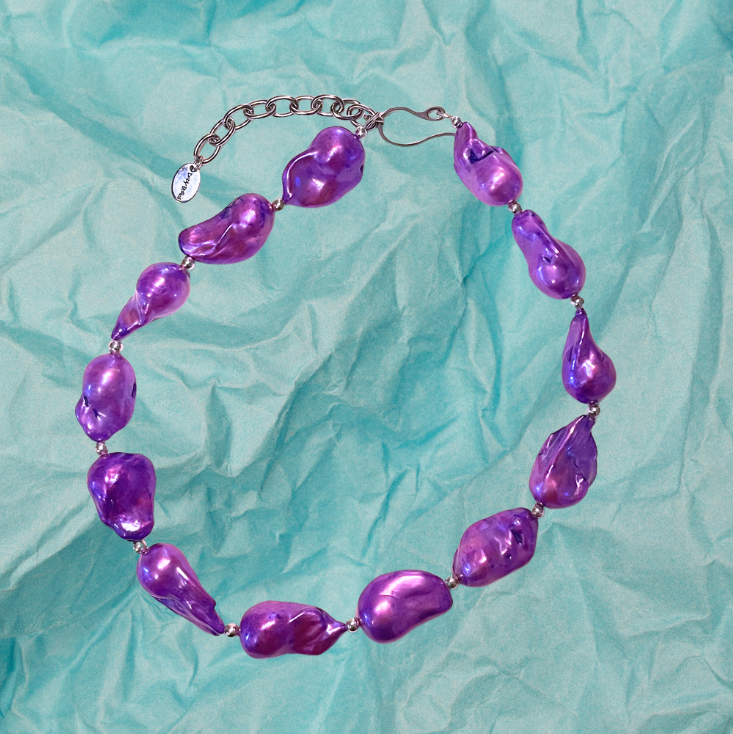 dadybones Necklaces Purple Baroque Pearl Necklace