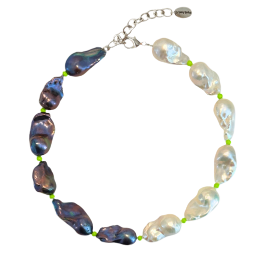dadybones Necklaces Yin and Yang Baroque Choker *green*