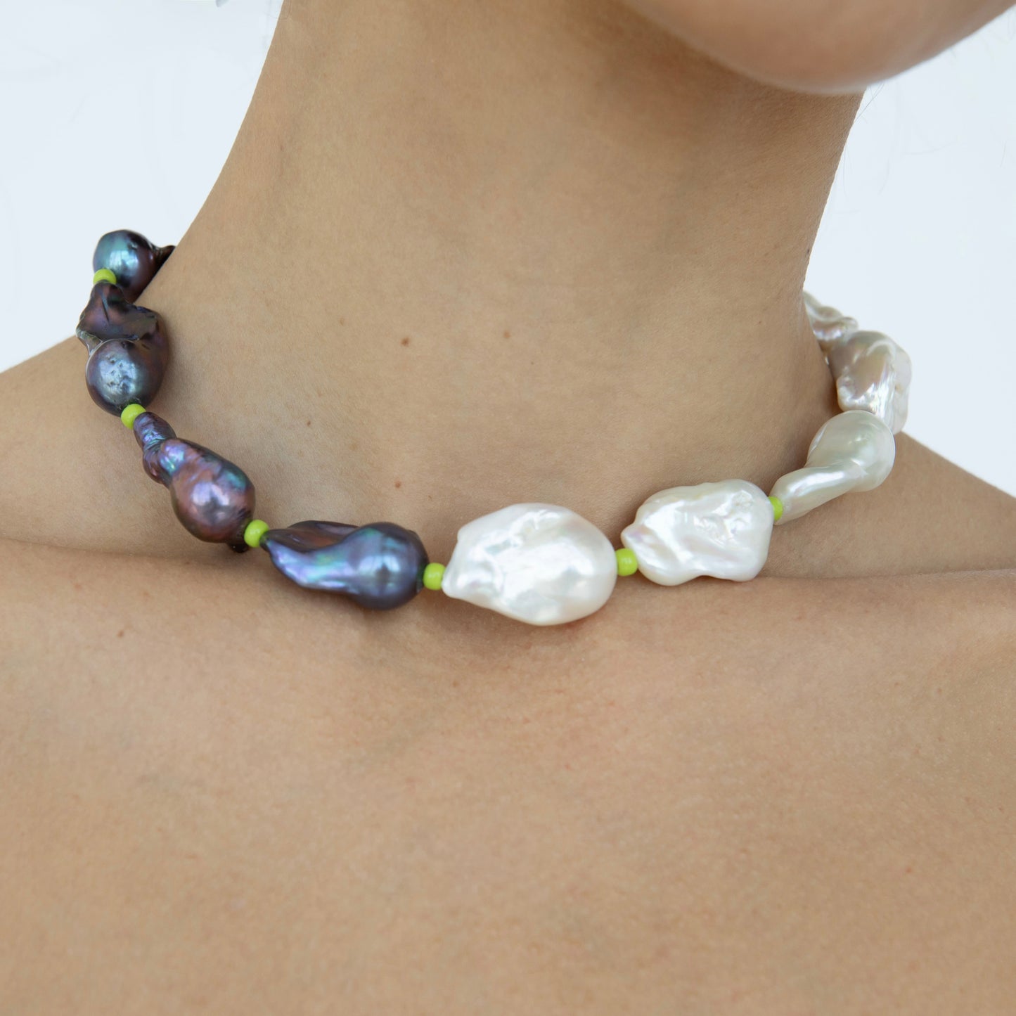 dadybones Necklaces Yin and Yang Baroque Choker *green*