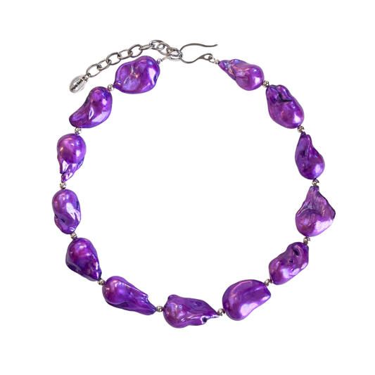 dadybones Purple Baroque Pearl Necklace