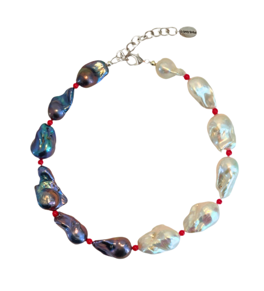 dadybones Yin and Yang Baroque Choker *red*
